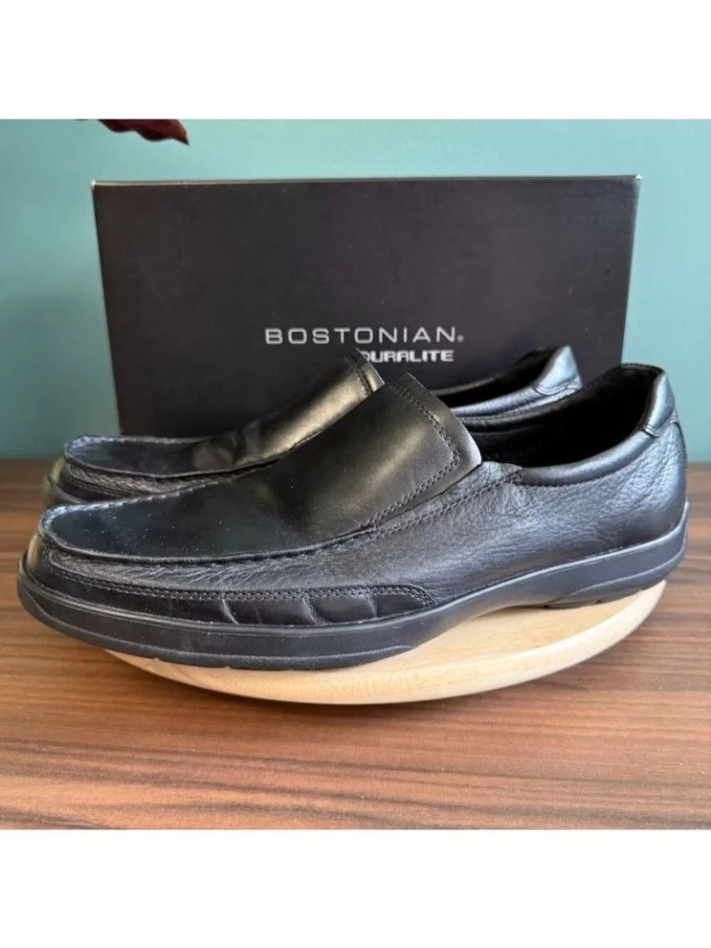 Bostonian Jolliet Mens Black Leather Loafers Size 13 M Duralite